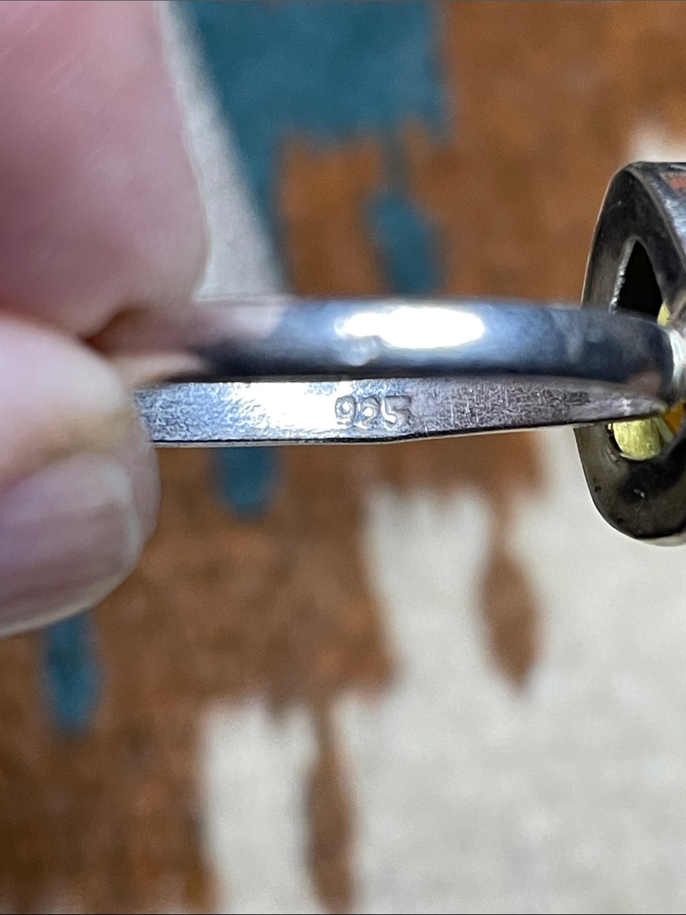 Estate find: Citrine and 925 stamped silver Adjustable Ring beautiful! See Pics - Picture 5 of 8